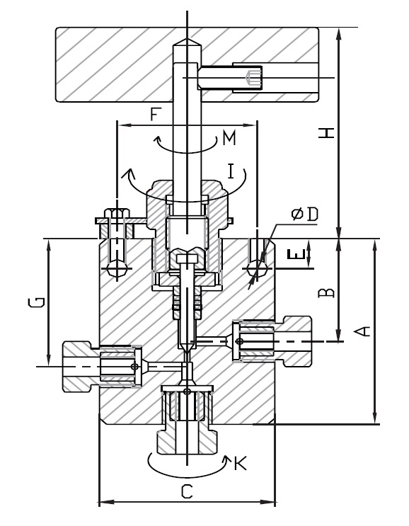 needle valve drawing with SIZE